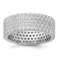 Sterling Silver Rhodium-plated 6mm CZ Eternity Band - 2