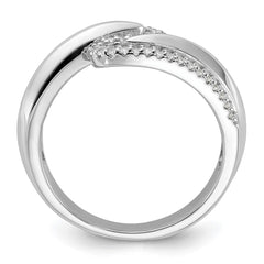 Pure Fire Sterling Silver Rhodium-plated Fancy CZ Ring - 5