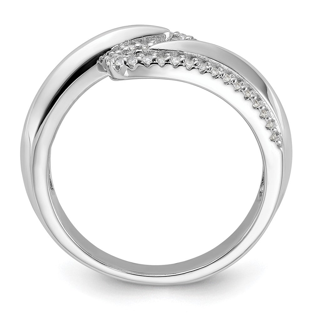 Pure Fire Sterling Silver Rhodium-plated Fancy CZ Ring - 4