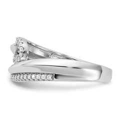 Pure Fire Sterling Silver Rhodium-plated Fancy CZ Ring - 5