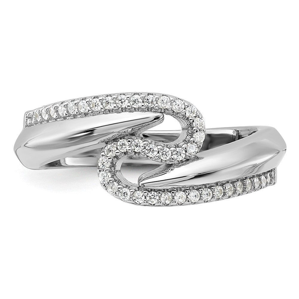 Pure Fire Sterling Silver Rhodium-plated Fancy CZ Ring - 4