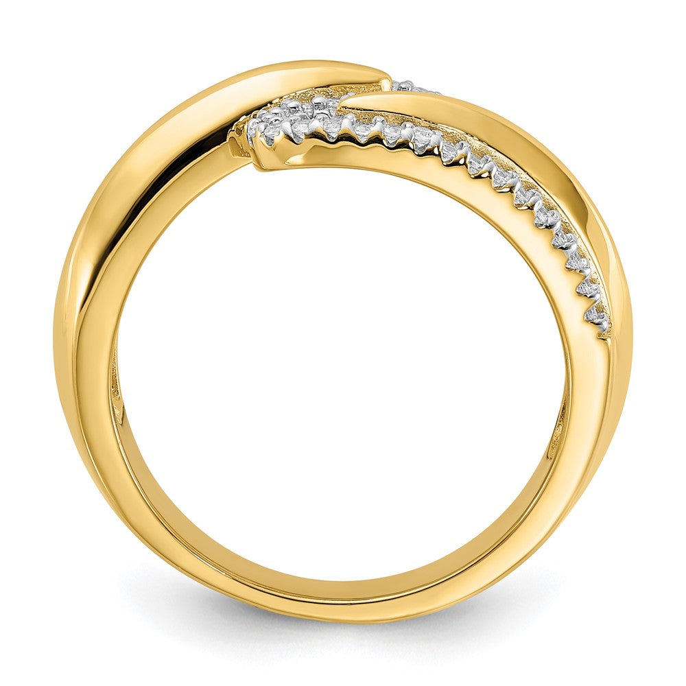 Sterling Silver Gold-tone Fancy CZ Ring - 3
