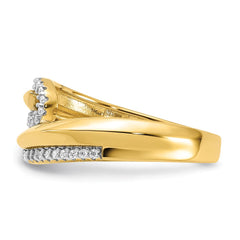 Sterling Silver Gold-tone Fancy CZ Ring - 2