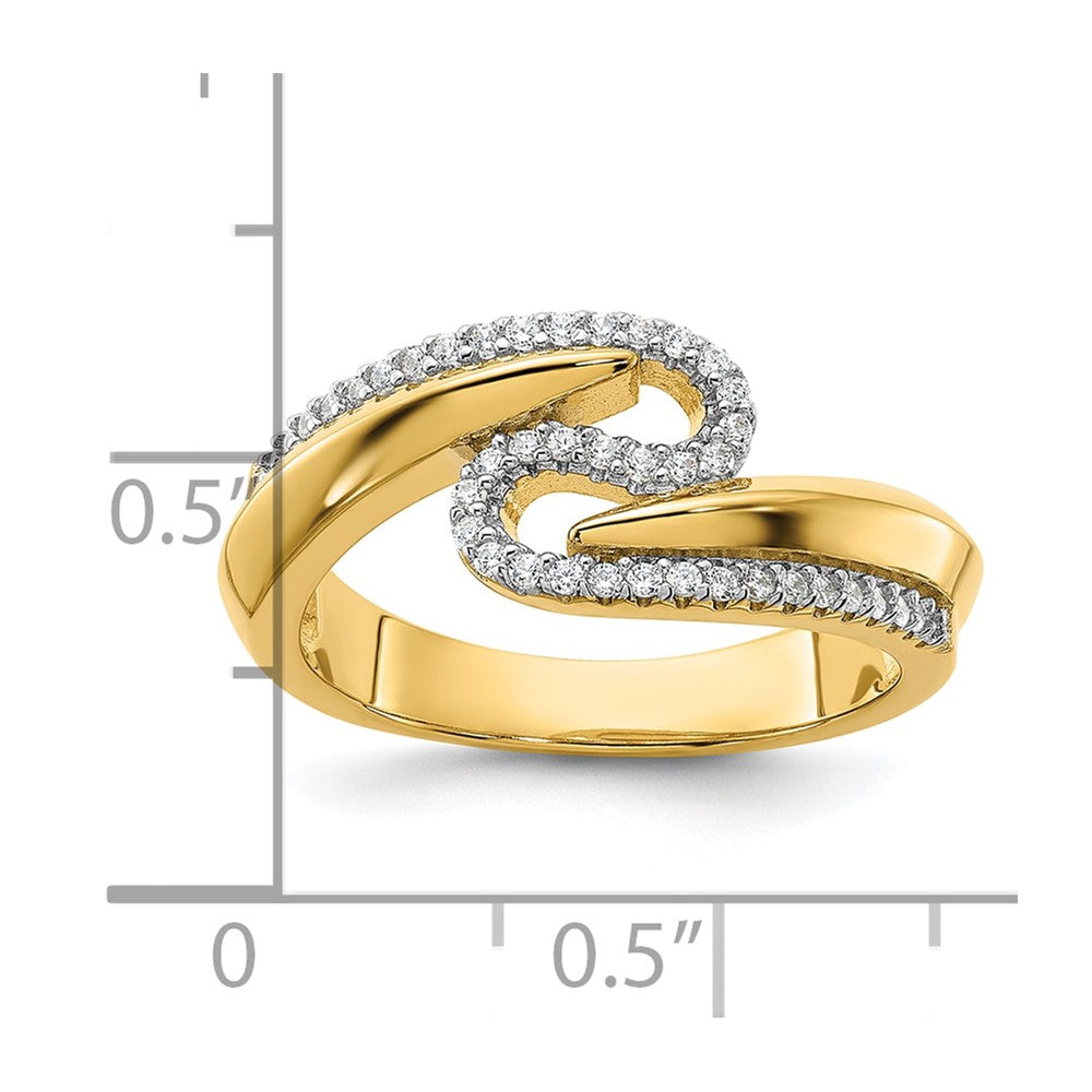 Sterling Silver Gold-tone Fancy CZ Ring - 3