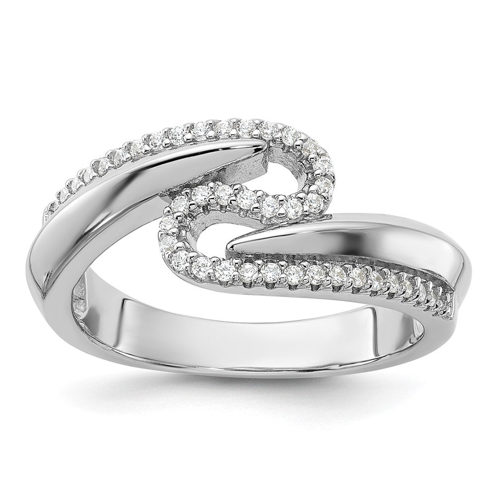 Pure Fire Sterling Silver Rhodium-plated Fancy CZ Ring - 2