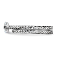 Sterling Silver Rhodium-plated CZ Eternity Engagement Ring and Band Set - 2