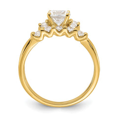 Sterling Silver Gold-Plated CZ Engagement Ring and Band Set - 3