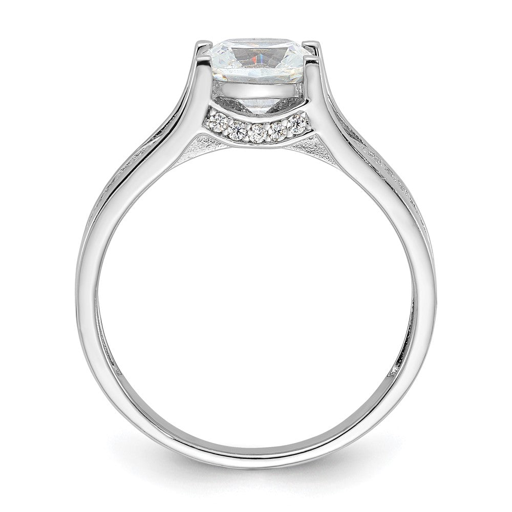 Sterling Silver Rhodium-plated CZ Ring - 7