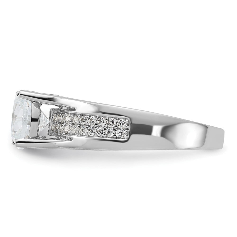 Sterling Silver Rhodium-plated CZ Ring - 7