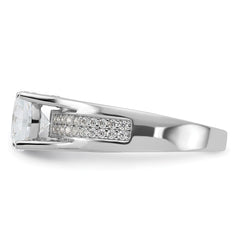 Sterling Silver Rhodium-plated CZ Ring - 7