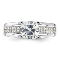 Sterling Silver Rhodium-plated CZ Ring - 7