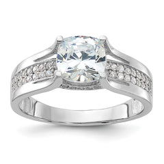 Sterling Silver Rhodium-plated CZ Ring - 7