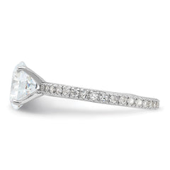 Sterling Silver Rhodium-plated 8mm CZ Solitaire Eternity Engagement Ring - 3