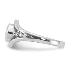 Sterling Silver Rhodium-Plated Polished Mother of Pearl Ring - 3