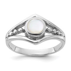 Sterling Silver Rhodium-Plated Polished Mother of Pearl Ring - 3
