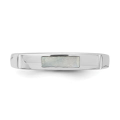 Sterling Silver Rhodium-plated Mother of Pearl Inlay Ring - 2