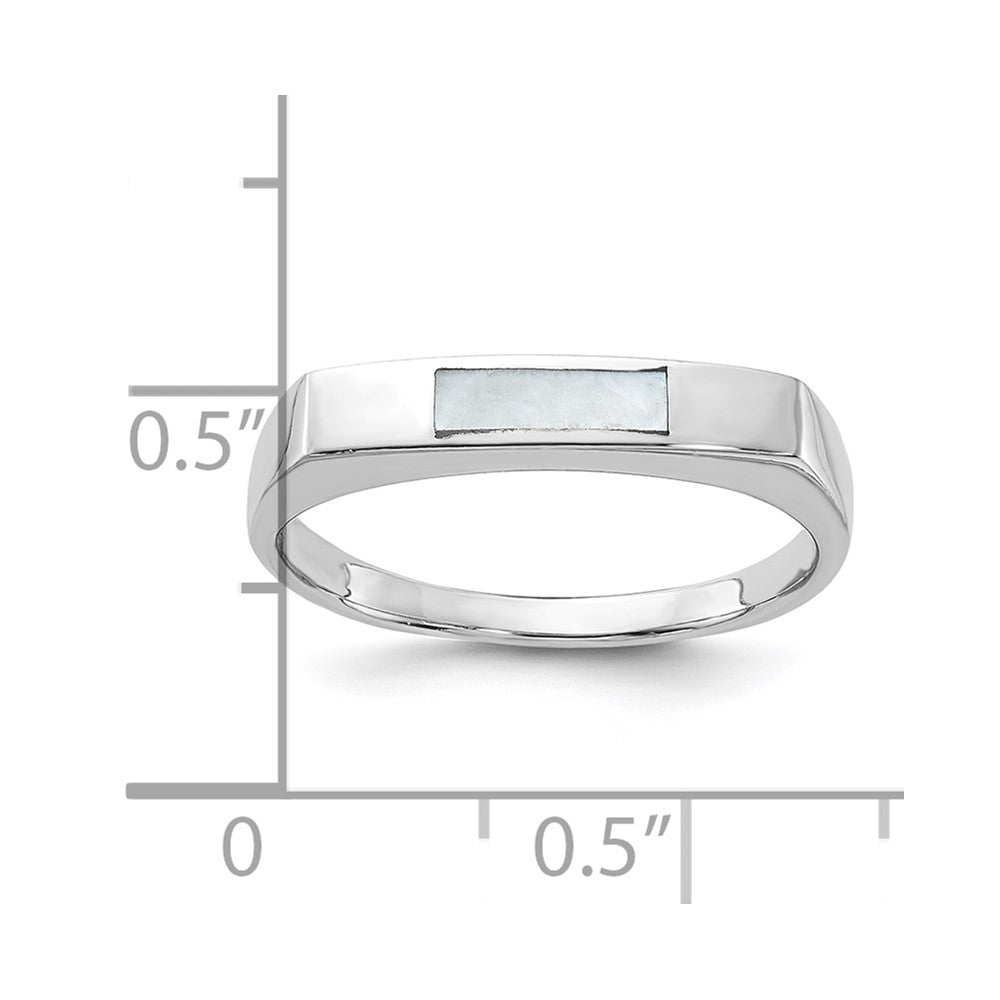 Sterling Silver Rhodium-plated Mother of Pearl Inlay Ring - 2