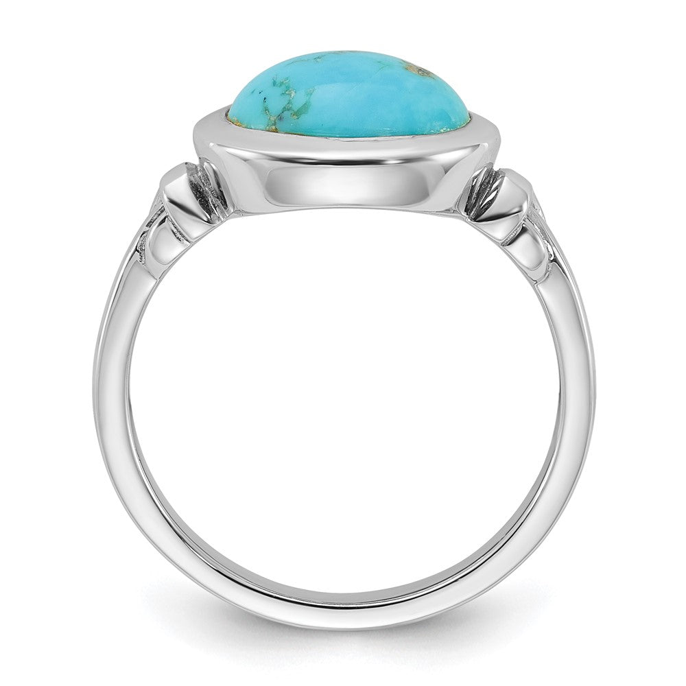 Sterling Silver Rhodium-plated Turquoise Ring - 3