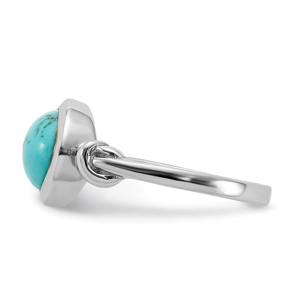 Sterling Silver Rhodium-plated Turquoise Ring - 3