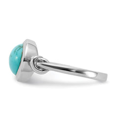 Sterling Silver Rhodium-plated Turquoise Ring - 3