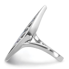 Sterling Silver Rhodium-Plated Polished Abalone Leaf Ring - 3