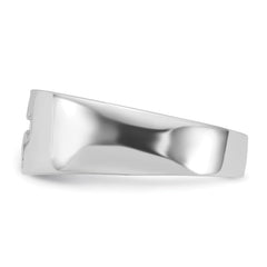 Sterling Silver Rhodium-plated Polished Cut-out Cross Ring - 2
