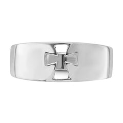 Sterling Silver Rhodium-plated Polished Cut-out Cross Ring - 2