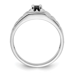 Sterling Silver Rhodium-plated Black Onyx Men's Ring - 3