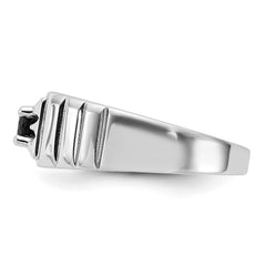 Sterling Silver Rhodium-plated Black Onyx Men's Ring - 3