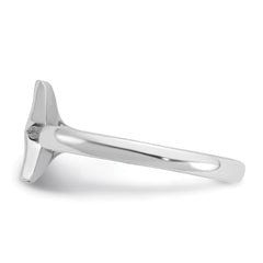 Sterling Silver Rhodium-plated Polished Whale Tail Ring - 2