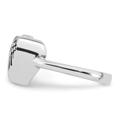 Sterling Silver Rhodium-plated Enameled Heart With Wings Ash Holder Ring