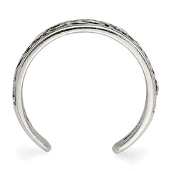 Sterling Silver Antiqued Floral Toe Ring - 4