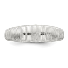 Sterling Silver Polished and Grooved Size 6 Ring