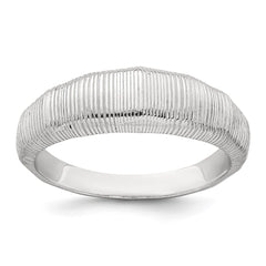 Sterling Silver Polished and Grooved Size 8 Ring