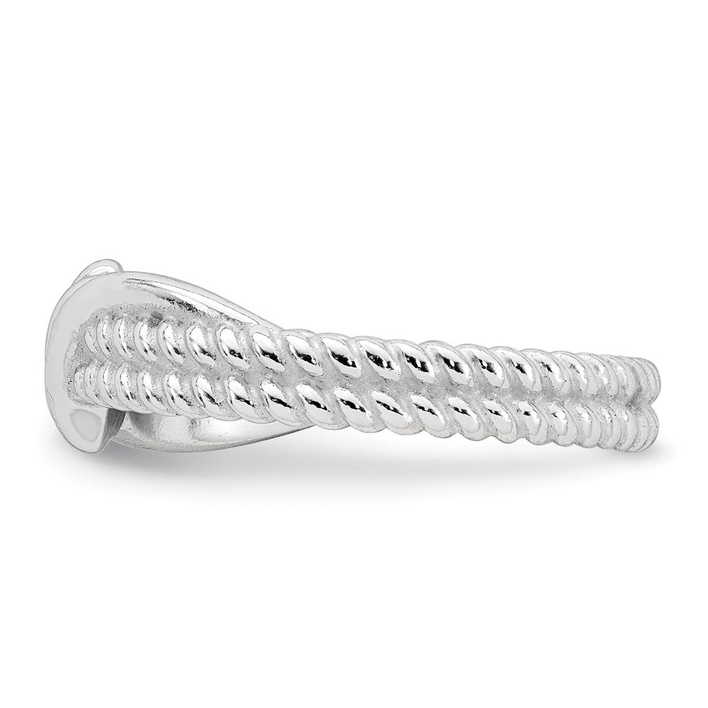 Sterling Silver Polished and Textured Fancy Twisted Size 7 Ring