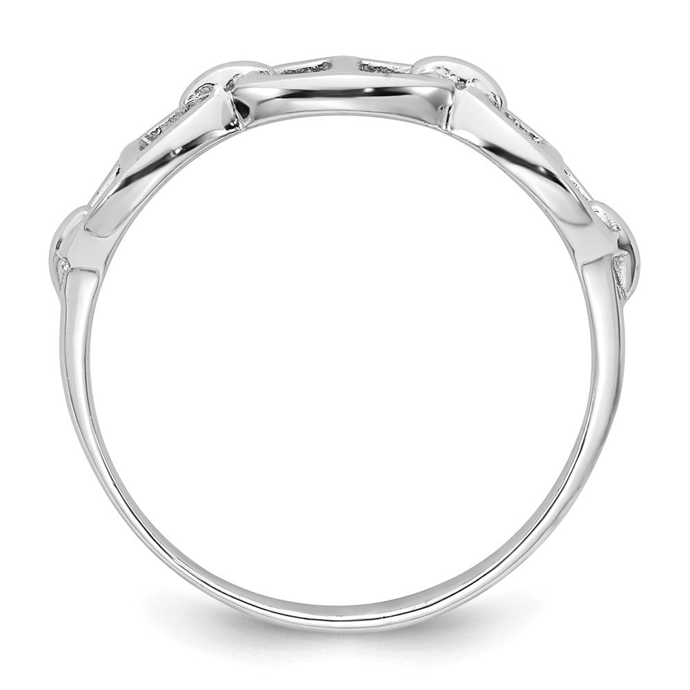 Sterling Silver Rhodium-plated Polished Mariner Link Size 6 Ring - 2
