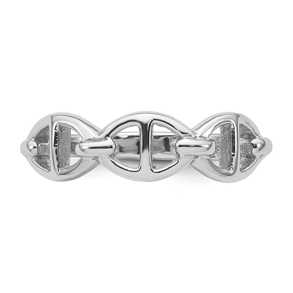 Sterling Silver Rhodium-plated Polished Mariner Link Size 6 Ring - 2
