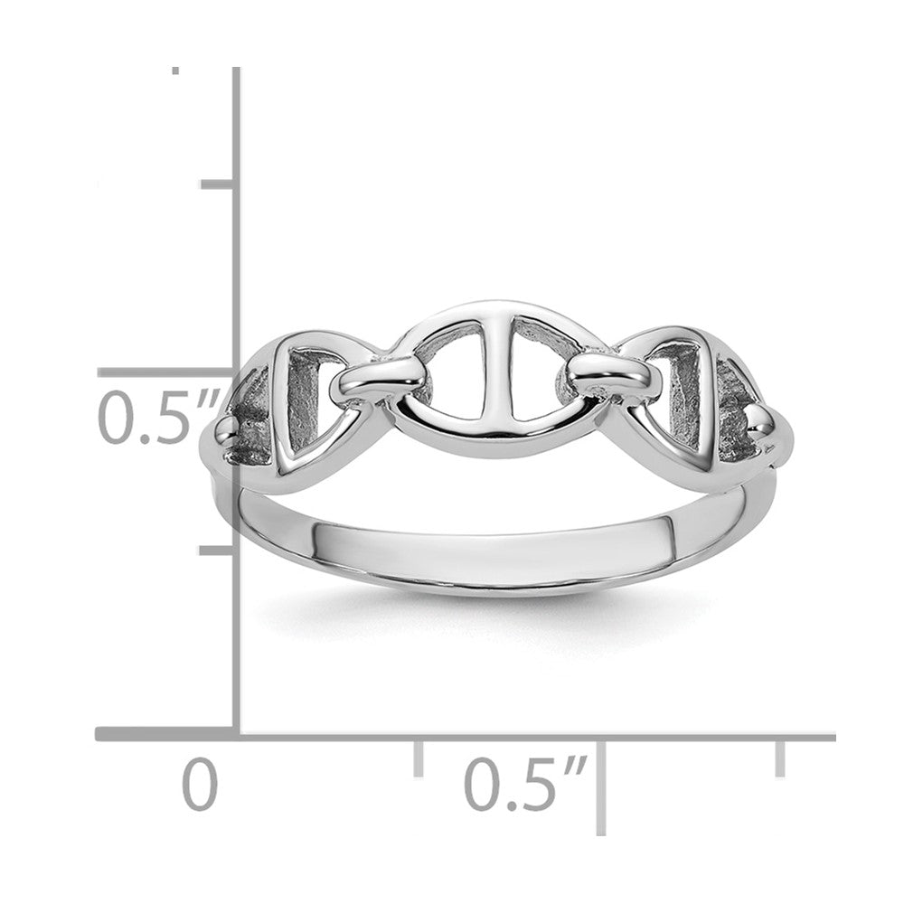 Sterling Silver Rhodium-plated Polished Mariner Link Size 6 Ring - 2