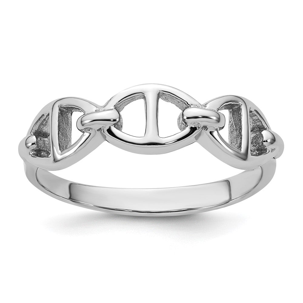 Sterling Silver Rhodium-plated Polished Mariner Link Size 6 Ring - 2