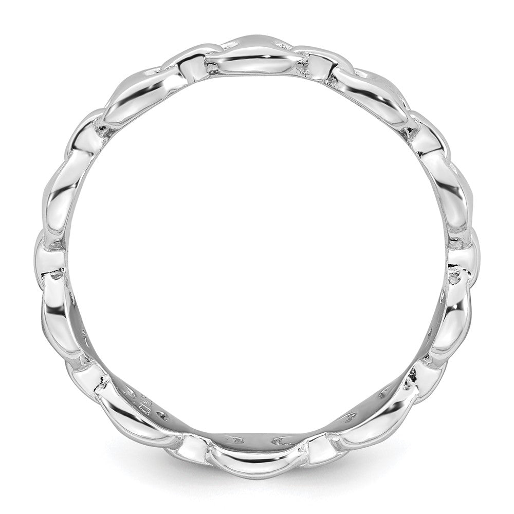 Sterling Silver Rhodium-plated Polished Mariner Link Size 8 Ring - 2