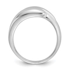 Sterling Silver Rhodium-plated Polished Open Bypass Size 7 Ring