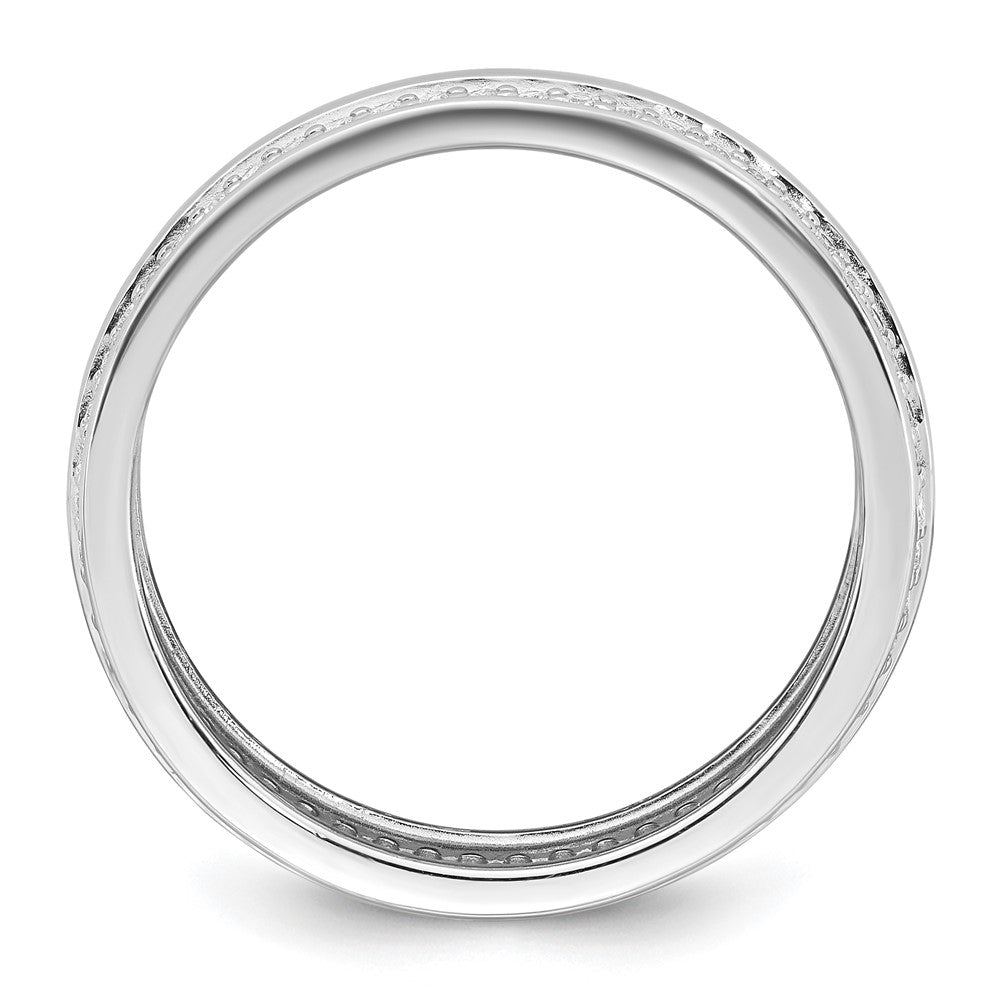 Sterling Silver Rhodium-plated Polished 6.5mm CZ Band Size 7 Ring