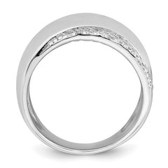 Sterling Silver Rhodium-plated Polished Fancy CZ Size 7 Ring