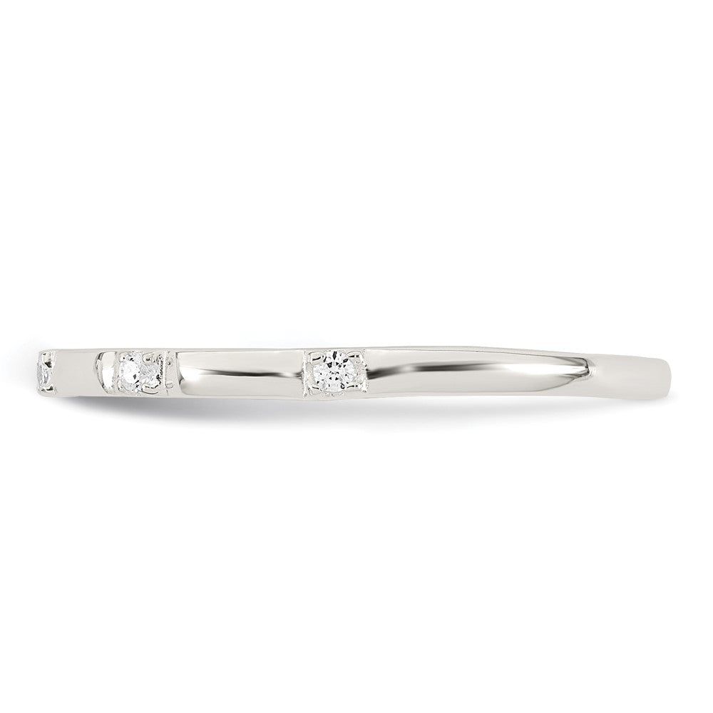 Sterling Silver Polished CZ 1.5mm Band Size 6 Ring - 2