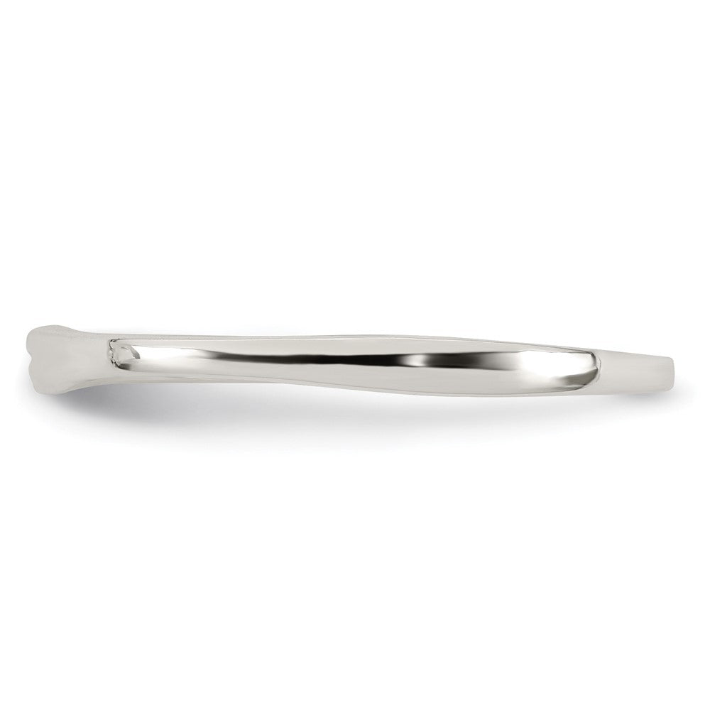 Sterling Silver Polished CZ 1.5mm Band Size 7 Ring - 2