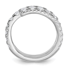 Sterling Silver Rhodium-plated Polished CZ Wrapped Band Size 7 Ring