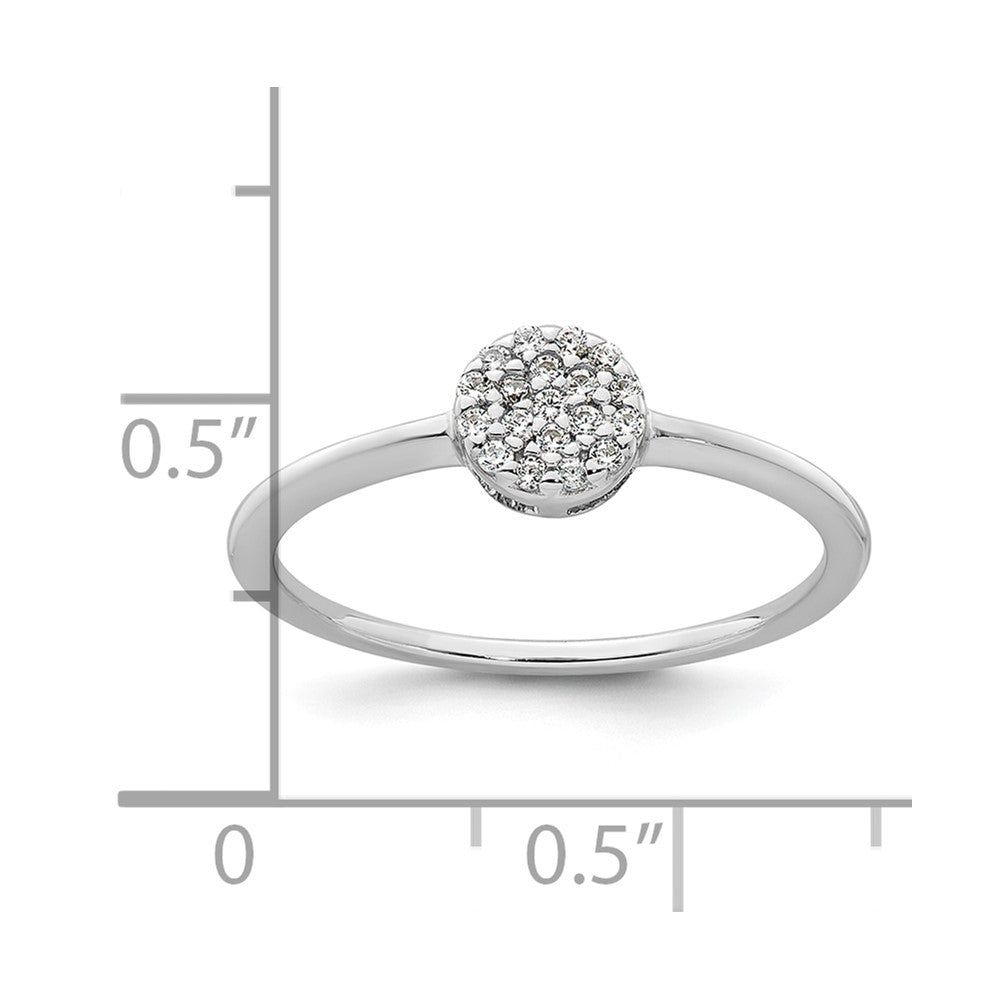 Sterling Silver Rhodium-plated Polished Pave CZ Circle Size 7 Ring