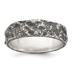 Sterling Silver Antiqued and Textured Nugget Mens Size 10 Band Ring