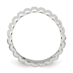 Sterling Silver Polished 8.5mm Ridge Pattern Ring - 3