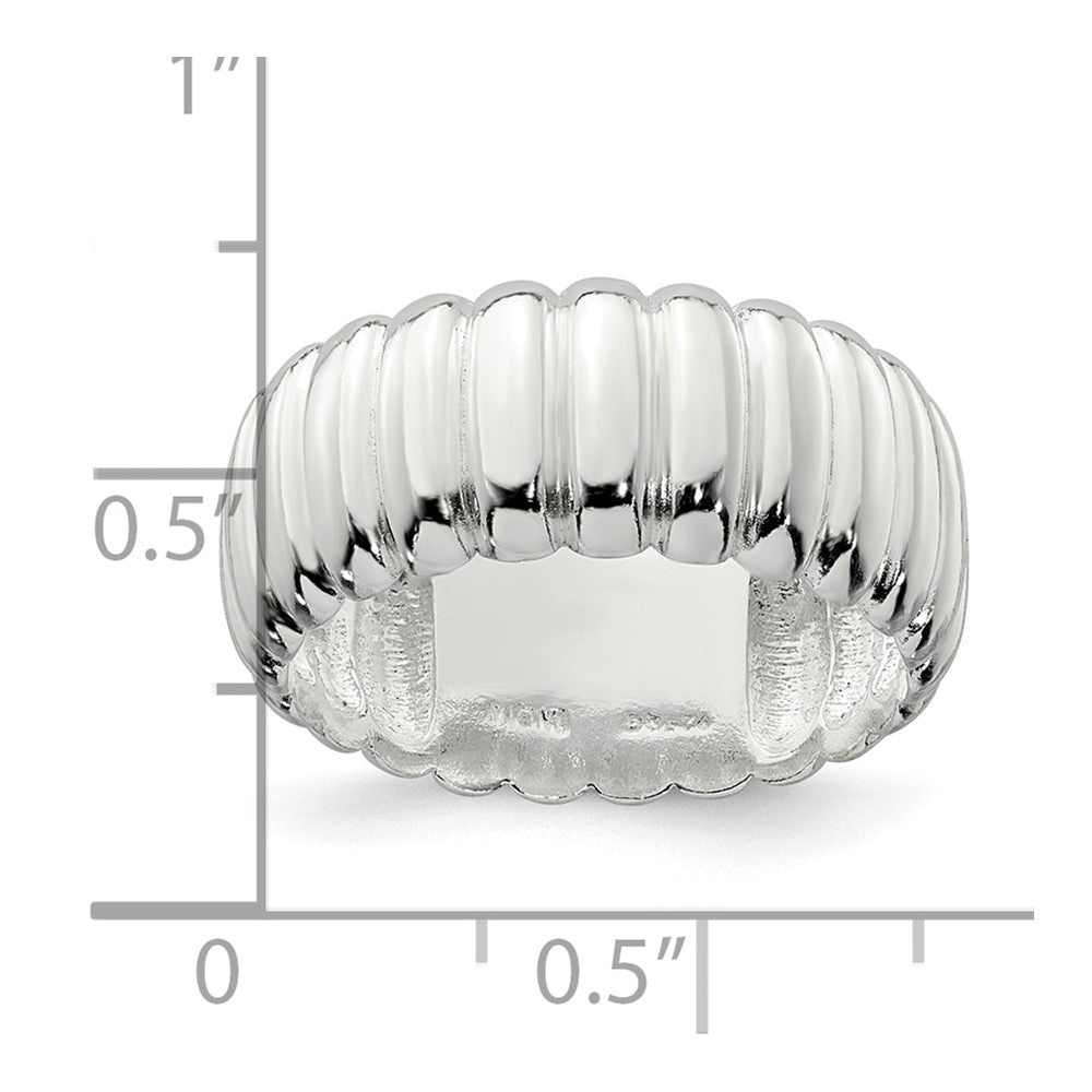 Sterling Silver Polished 8.5mm Ridge Pattern Ring - 3
